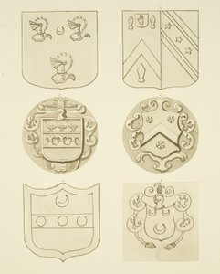 Címerek sírköveken (akvarell papíron) alkotó: Joseph Manning