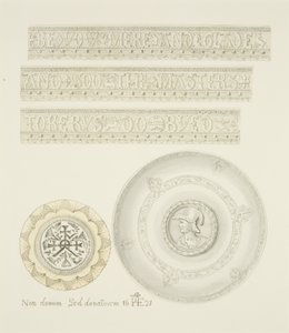 A Mazer Bowl és a Tazza részletei (akvarell papíron) alkotó: Joseph Manning