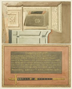 A Szent Márk-templomban található William Bird-emlékmű vége felirattal és bírói kard festményével (akvarell papíron) alkotó: Joseph Manning