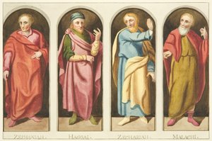 A paraván nyugati oldalára négy kisebb próféta festett, amelyek elválasztják a hajót a bristoli katedrális kórusától (akvarell papíron) alkotó: Joseph Manning