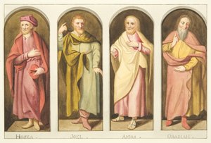 A paraván nyugati oldalára négy kisebb próféta festett, amelyek elválasztják a hajót a bristoli katedrális kórusától (akvarell papíron) alkotó: Joseph Manning