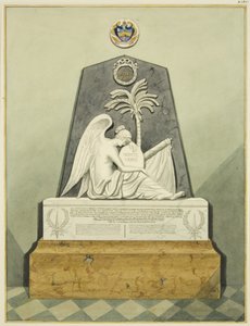Emlékmű a Szent Pál templomban (ceruza és akvarell papíron) alkotó: Joseph Manning
