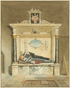 Lady Throckmorton emlékműve a Szent Márk-templomban (akvarell papíron) alkotó: Joseph Manning