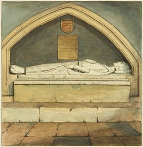 Robertnek, Gloucester grófjának emlékműve a Szent Jakab déli folyosójában (ceruza és akvarell papíron) alkotó: Joseph Manning