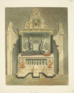 Sir John Young és felesége, Joan (született Wadham) emlékműve a bristoli katedrálisban (ceruza és akvarell papíron) alkotó: Joseph Manning