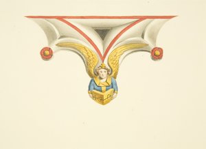 Canynges sírjának egyik csúcsa St Mary Redcliffe-ben (akvarell papíron) alkotó: Joseph Manning
