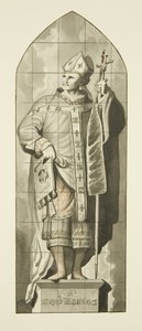 Ólomüveg a Szent Márk-templomban - Becket Szent Tamás (akvarell, papír) alkotó: Joseph Manning