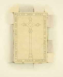 Sírkő Canynges sírja előtt a St Mary Redcliffe-ben (akvarell papíron) alkotó: Joseph Manning