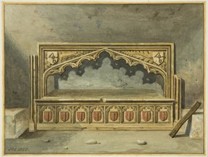 Ismeretlen sír a Szent János-templom kriptájában (akvarell papíron) alkotó: Joseph Manning