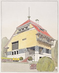 Tanulmány a darmstadti Olbrich-házhoz, az "Architektur von Olbrich"-ből, 1904-1914 körül
