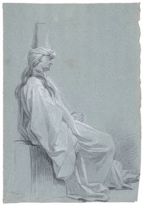 Egy fiatal férfi keleti viseletben ül, 1748 (kréta, papírra festve) alkotó: Joseph Marie Vien