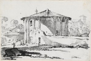 Kerek templom a Piazza Bocca della Verità-n, Rómában alkotó: Joseph Marie Vien