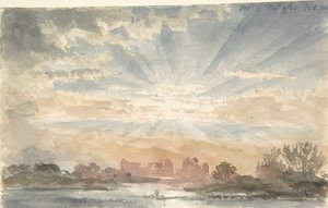 Táj felkelő nappal, 1828. december 1., 8 óra 30 perc. alkotó: Joseph Michael Gandy