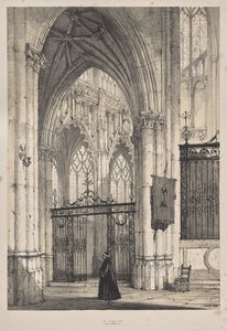 A középkori építészet: St. Riquier templom, Abbeville közelében alkotó: Joseph Nash