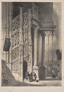 A középkori építészet: Lépcsőház, St. Maclou, Rouen alkotó: Joseph Nash