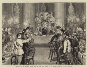 A Lord Mayor által Sir Garnet Wolseley és a tisztek számára adott bankett a Mansion House-ban