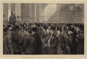 A londoni tőzsdén készült vázlat a kalapács alá kerülésről