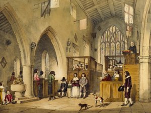 Kápolna a Haddon Hallban, Derbyshire, 1600, illusztráció a "Középkor építészete" című könyvből, 1838
