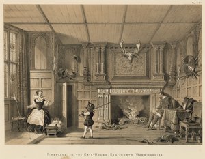 Kandalló a Gate-House-ban, Kenilworth, Warwickshire alkotó: Joseph Nash