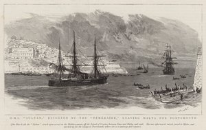 A Temeraire által kísért HMS Sultan elhagyja Máltát és Portsmouthba tart.
