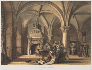 Hall, Bolsover kastély, Derbyshire, 1840. alkotó: Joseph Nash