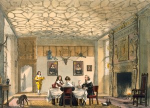 Középkori családi vacsora, Wakehurst Place, Surrey, 1600. alkotó: Joseph Nash