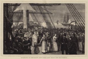 Egy emigráns hajó fedélzetén, az utolsó óra Gravesend mellett