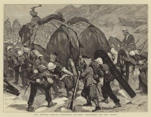 Az afgán háború, egy elefántüteg előrenyomul a frontra