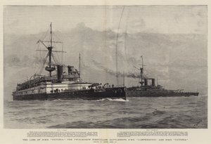A HMS Victoria, a HMS Camperdown és a HMS Victoria első osztályú csatahajók elvesztése