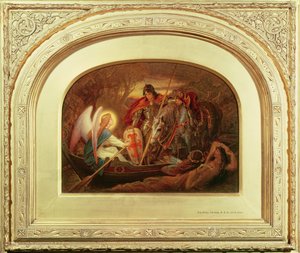 Hogyan evezett egy angyal Sir Galahaddal Dern Merén át alkotó: Joseph Noel Paton