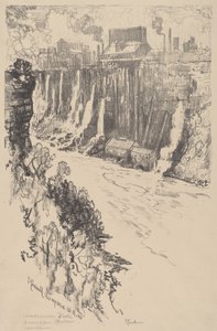 Amerikai Tivoli, 1910. alkotó: Joseph Pennell