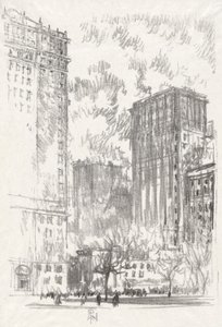 Battery Park, sz. 1 az Iconophile Club gyűjteményében alkotó: Joseph Pennell
