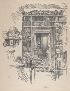 Könyves szoba Dr. Wisternél alkotó: Joseph Pennell
