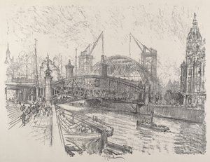 A Friedrichstrasse állomás építése alkotó: Joseph Pennell
