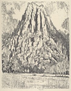 Támpillérek, Yosemite, 1912. alkotó: Joseph Pennell