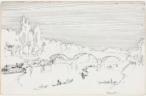 Charenton-le-Pont, kb. 1893. alkotó: Joseph Pennell