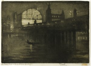 Charing Cross éjjel alkotó: Joseph Pennell