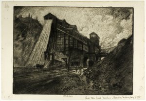 Szén – The Great Incline, Breaker, Mahanoy City alkotó: Joseph Pennell