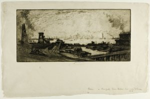 Coal Wharves, Staten Island, No. II alkotó: Joseph Pennell