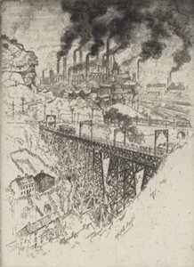 Edgar Thomson Works, Bessemer, 1909. alkotó: Joseph Pennell