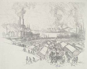 Öt óra, 1916. alkotó: Joseph Pennell