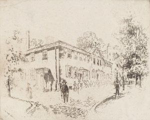 Fourth Street, Meeting House, Philadelphia, 1920. alkotó: Joseph Pennell