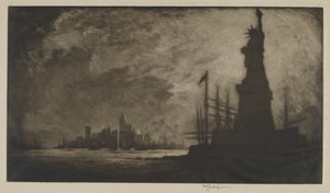 Üdv Amerika, 1908. alkotó: Joseph Pennell