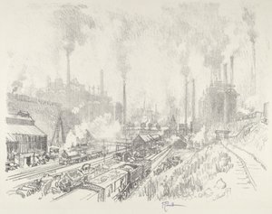 A vas és acél földjén, 1916. alkotó: Joseph Pennell