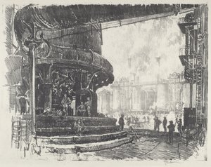 Nyersvas készítés, 1916. alkotó: Joseph Pennell