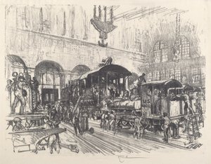 Hadimozdonyok készítése, 1917. alkotó: Joseph Pennell