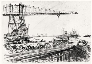 Mount Hope, II. lemez a Panama-csatornából, Joseph Pennell, 1912 (szén) alkotó: Joseph Pennell