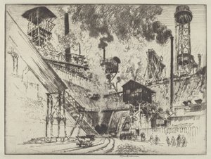 Bánya torkolata, Ruhrort Oberhausen közelében alkotó: Joseph Pennell