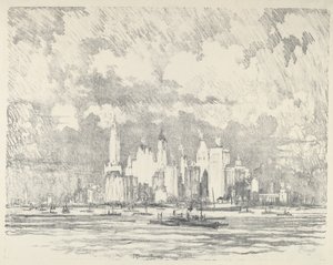 New York Ellis-szigetről alkotó: Joseph Pennell