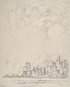 New York Brooklynból, 1910. alkotó: Joseph Pennell